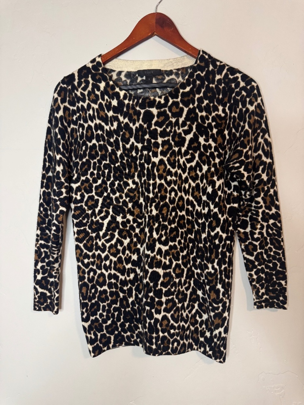 J. Crew Cheetah Print Knitted Blouse, size S